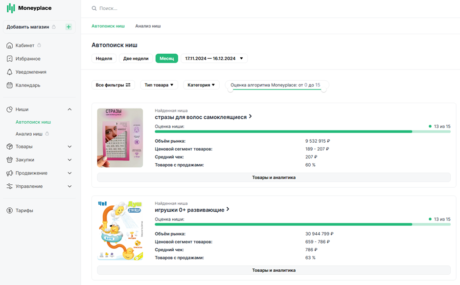 Автопоиск ниш 
